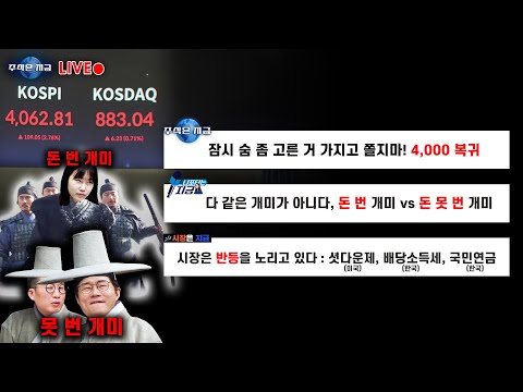 잠시 숨 좀 고른 거 가지고 쫄지마! 4,000 복귀ㅣ다 같은 개미가 아니다, 돈 번 개미 vs 돈 못 번 개미ㅣ시장은 반등을 노리고 있다 : 셧다운제, 배당소득세, 국민연금
