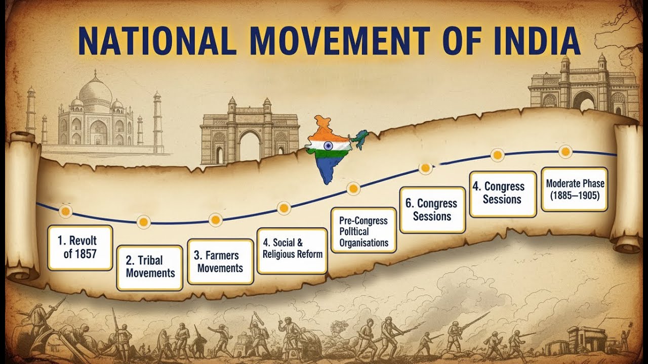 Moderate Phase National Movement of India | Revolt of 1857 to Moderate Phase (1885 ...