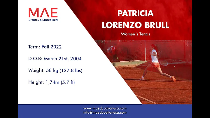 Patricia Lorenzo Women's Tennis Fall 2022