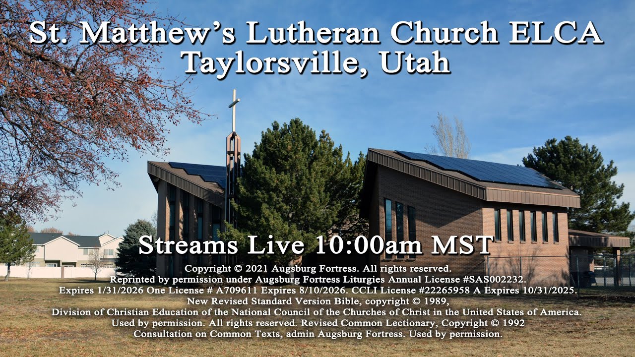 St. Matthew's Lutheran Church -5 Epiphany -  Sunday, February 8th, 2026