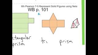 (2nd part) 7-5 6th Pearson - Represent Solid Figures using Nets