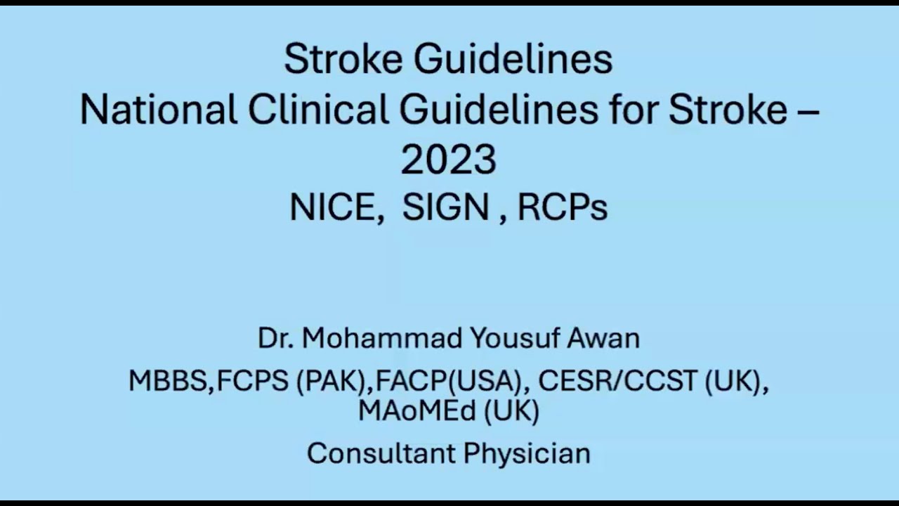 National Guidelines on Stroke - 2023 - YouTube