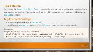 Resolving the Assertion Fail Error in Flutter's Navigator Widget Profile