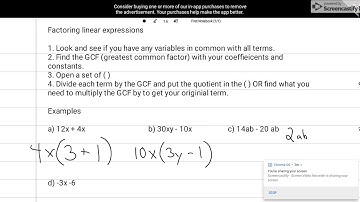 Factoring linear expressions