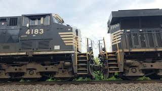 ES44DC and AC44C6M Norfolk Southern Locomotives on Lead 