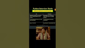 Python Interview Hacks. Difference between Set and Frozenset #python #programming #coderlife #coding