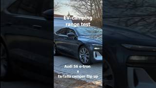Camping mit dem Audi S6 e-tron? Testfahrt mit dem farfalla camper flip up am Haken! #elektrocamping
