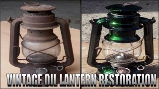 Crazy Rusty Oil Lamp Restoration..With a twist! Green Lantern