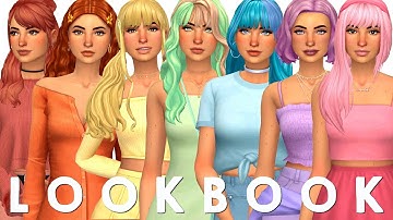 RAINBOW LOOKBOOK | Sims 4 Create A Sim + FULL CC LIST