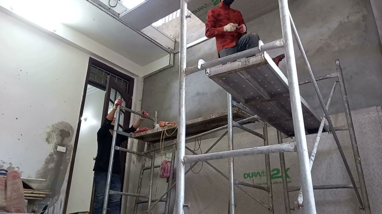 Đóng trần nhà bằng tấm xi măng, khung thép hộp