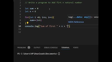 Simple program in JavaScript to Add first n natural number (Tips and Tricks JavaScript)
