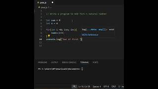 Simple program in JavaScript to Add first n natural number (Tips and Tricks JavaScript)