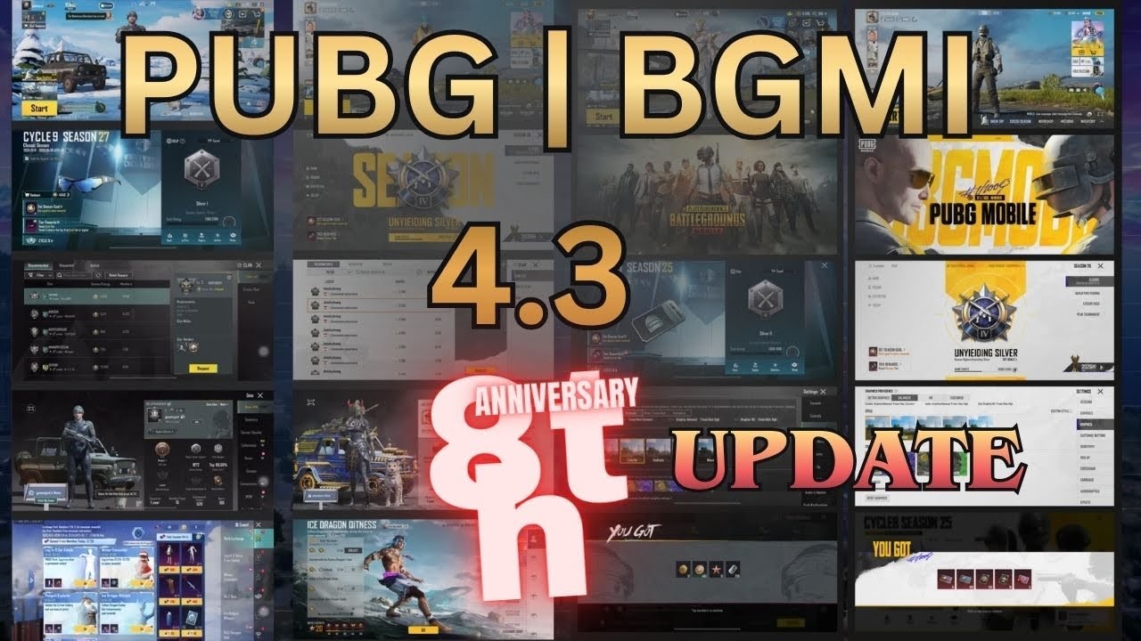 PUBG | BGMI 4.3 NEW UI UPDATE -  8th Anniversary update 