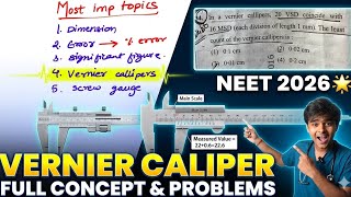 Vernier calliper full concept  NEET/JEE , How to slove vernier caliper problem #neet2026 #jeemains 