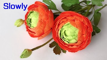 ABC TV | How To Make Ranunculus Paper Flower With Shape Punch (Slowly) - Craft Tutorial
