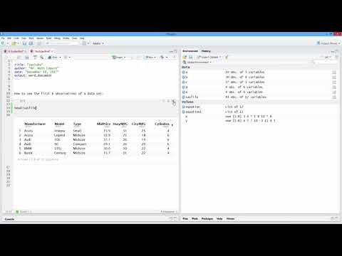 How to See the First Six Observations of a Data Set in R. [HD]
