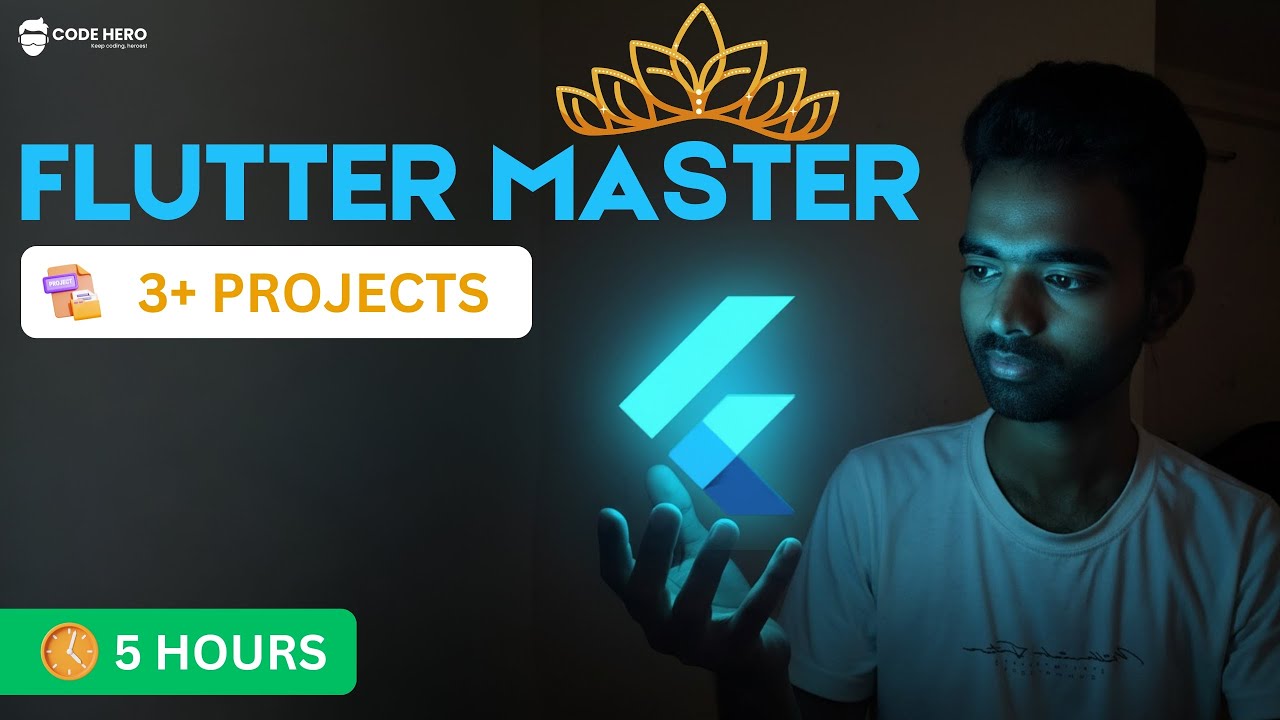 Flutter Master Course in Hindi (2026) 🚀 | 5 Hours Full Flutter Tutorial + 4 Projects
