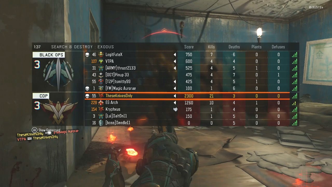 (21-3) Black Ops 3 Knife Only S&D on Exodus