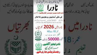 NADRA new jobs 2026 Apply online| Government jobs Pakistan