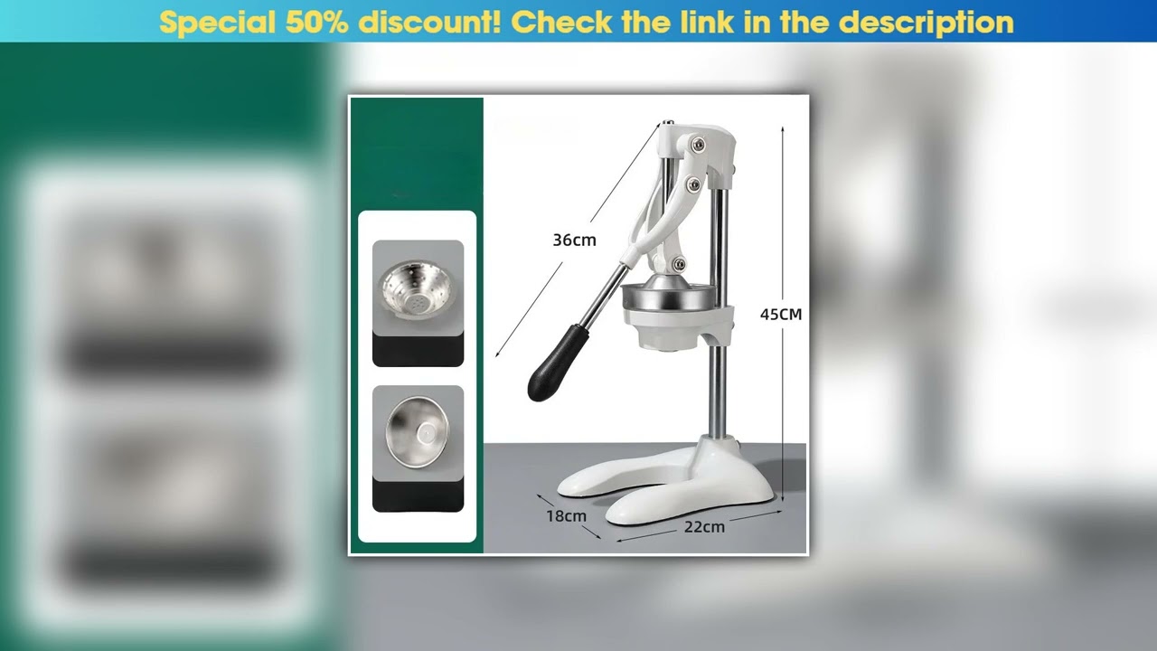 Review Stainless Steel Manual Citrus Hand Juicer, Commercial Grade Cast Iron Juicer Hand Press for•