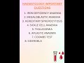 Haematology important questions #trending #mbbslife #viralshorts @medicalconcepts28
