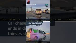 Car chase in U.S nearly ends in disaster after thieves steal truck #itvnews