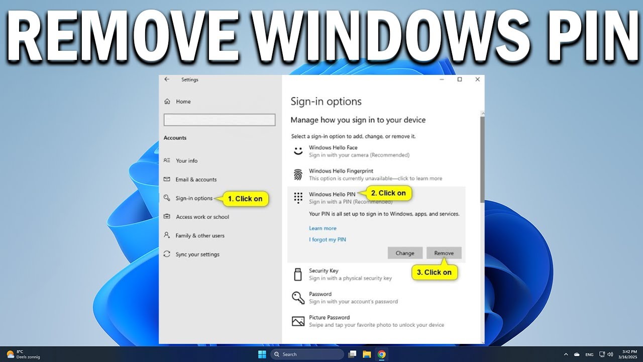 How To Remove PIN from Windows 10