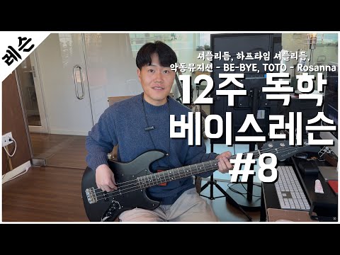 베이스기타 입문 레슨 8주차 / 셔플, 하프타임셔플 / 악동뮤지션 - RE-BYE / TOTO - Rosanna