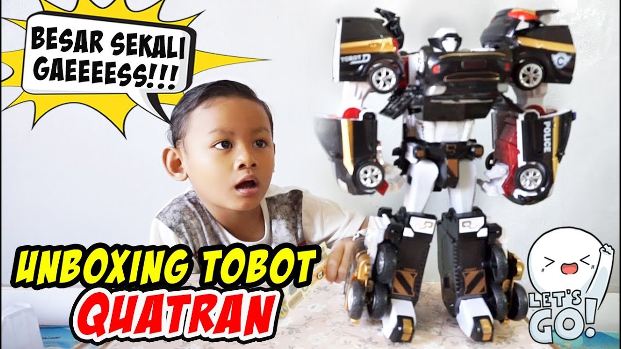 Unboxing Tobot Quatran Hitam, Gabungan Tobot C D R W | Tobot Quatran Bahasa Indonesia. 
