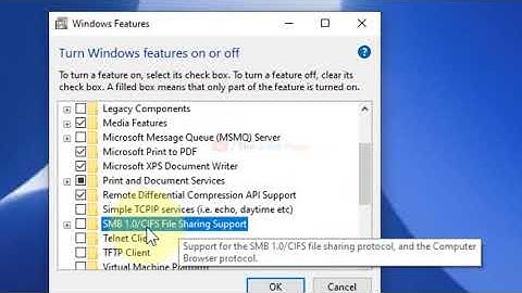 Can’t connect to File Share Obsolete SMB1 Protocol in Windows 10