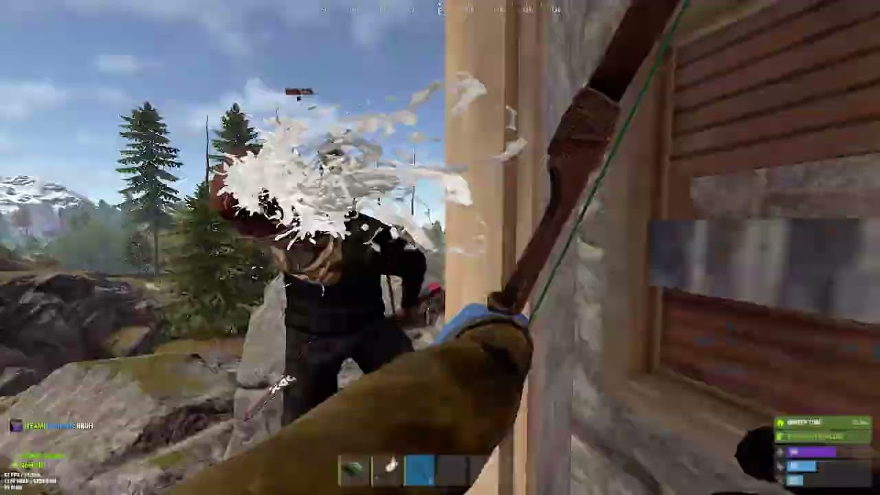 Destroying 2 Door campers with a bow and 2 arrows | Rust clip #1 