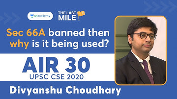 Divyanshu Choudhary Interview | UPSC CSE/IAS Interview | Sec 66A banned then why is it being used ?