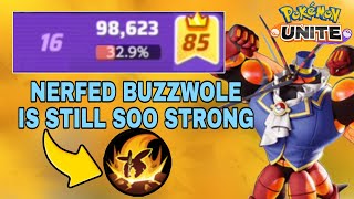 BUZZWOLE GOT NERFED but it's still SUPER STRONG All-rounder for soloQ | Pokemon Unite