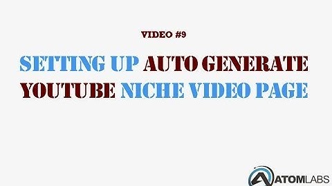 Wordpress Theme Tutorial - Video #9 -  Setting Up The Niche Video Page