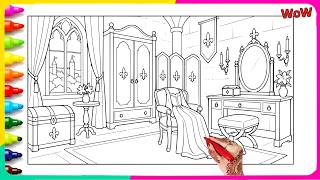 COLORING MAJESTIC QUEEN Dressing Room ❤️👑 | Satisfying Coloring Pages | Marker Coloring