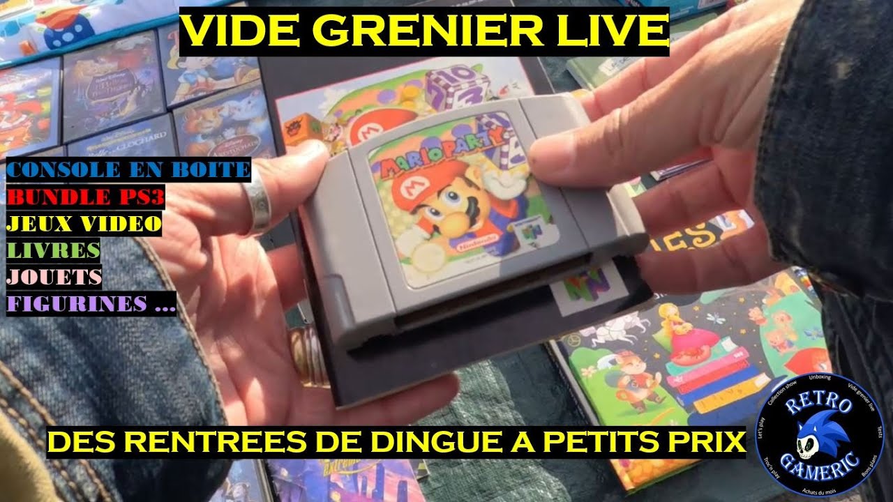 VIDE GRENIER LIVE : 2 CONSOLES EN BOITE A PRIX OUF, DES JEUX, DES JOUETS, DES LIVRES,DES FIGURINES