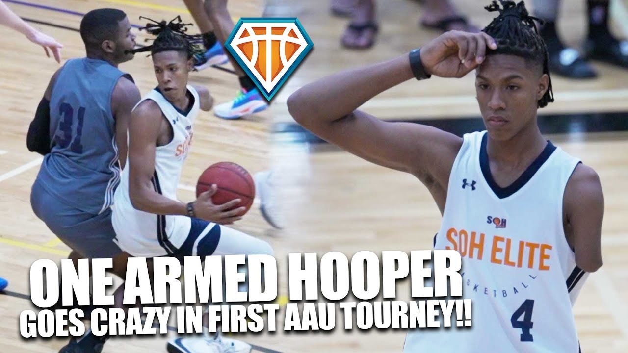 One Armed Hooper GOES CRAZY IN FIRST AAU TOURNEY!! Hansel Enmanuel Is