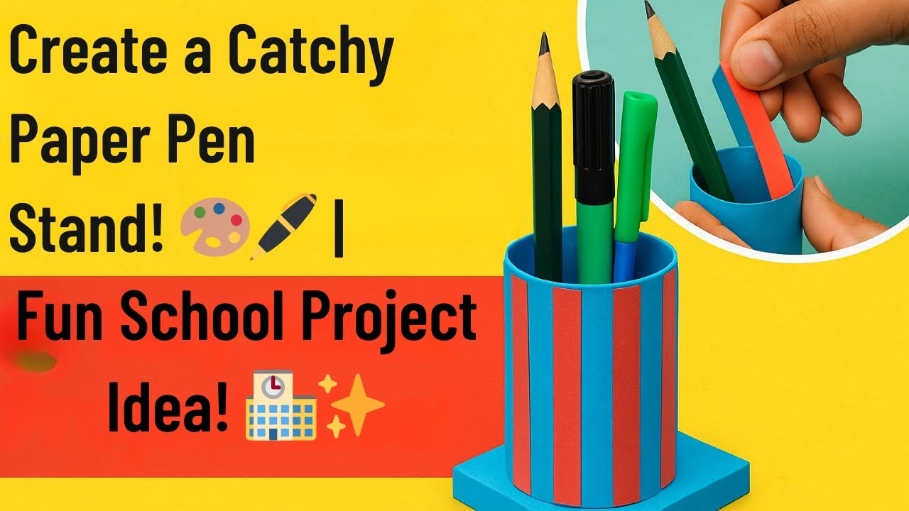 Easy Paper Pen Stand Making in Tamil | School Project Idea | Summer Craft for Kids & Adults