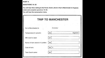 Listening A2, KET 3, Test 4, Part 4