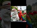 Cute Cat &amp; Parrot ❤️ #cat #cute #like #likeforlikes #subscribe #shortvideo #shorts #short #trending