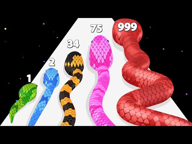 Temos que esticar essa cobra para vencer! (Snake run race) #game 