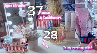 P.Louise | BAD B ENERGY |unbox & transfer all my lip conditioners to my new rotating stand with me❤️