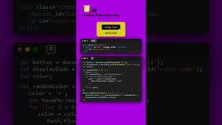 JS Random Color Generator #htmlcss #coding #tutorial