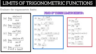 Evaluating the trigonometric limits