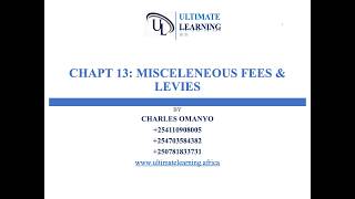 PFT: Miscellaneous Fees & Levies