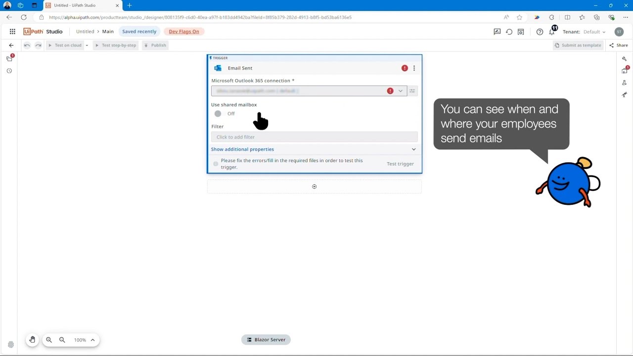 See variable values from test trigger with UiPath Studio Web - YouTube