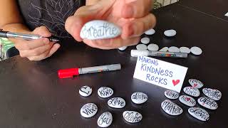 Making KINDNESS ROCKS ❤️ Hand Lettering with Paint Markers | Rock Painting on Pebbles w/ Paint Pens