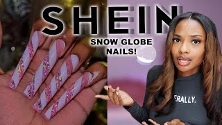 SHEIN Snowglobe Nails !? | Snowglobe nails w/ Shein Supplies