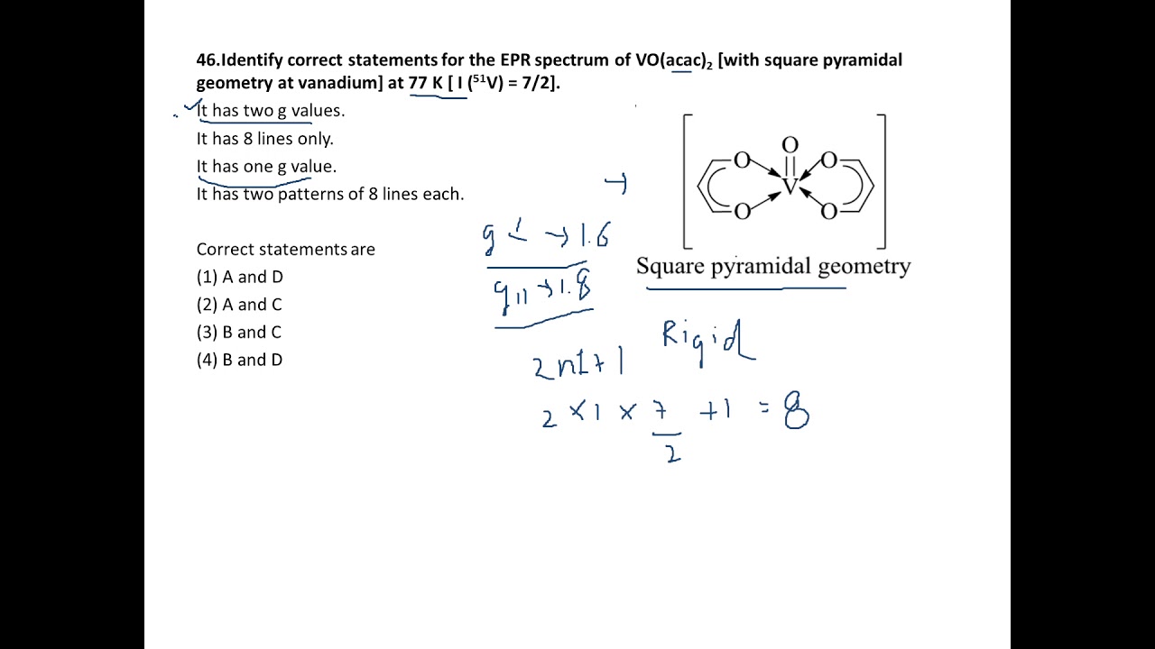 EPR Spectroscopy Exceedingly Important Question YouTube