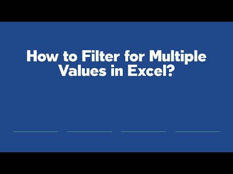 How to Filter for Multiple Values in Excel?